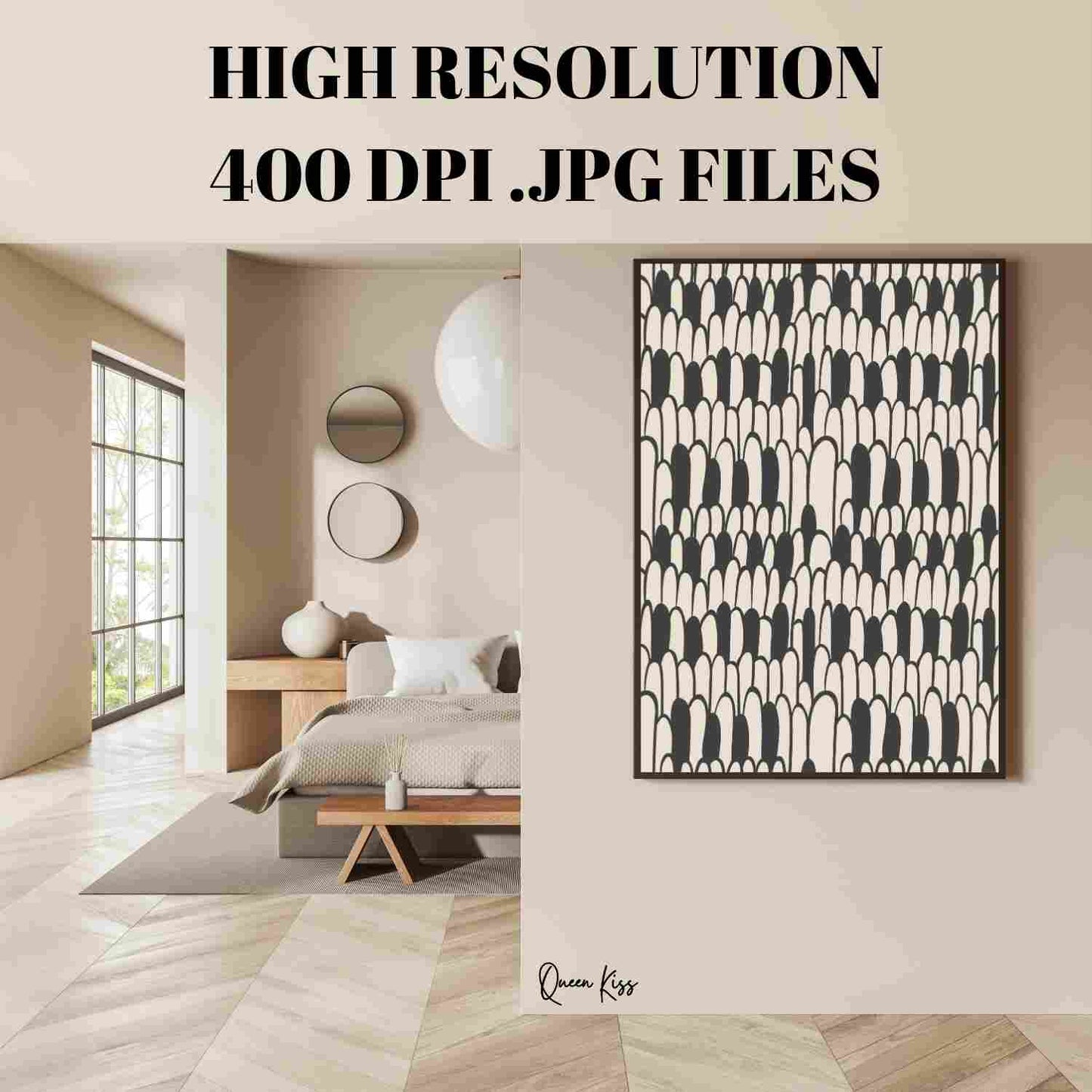 Abstract Geometric Pattern Black Beige Rocks Wall Art, Minimalist Instant Printable Poster, Modern Home Aesthetic Decor, Nature Inspired Art