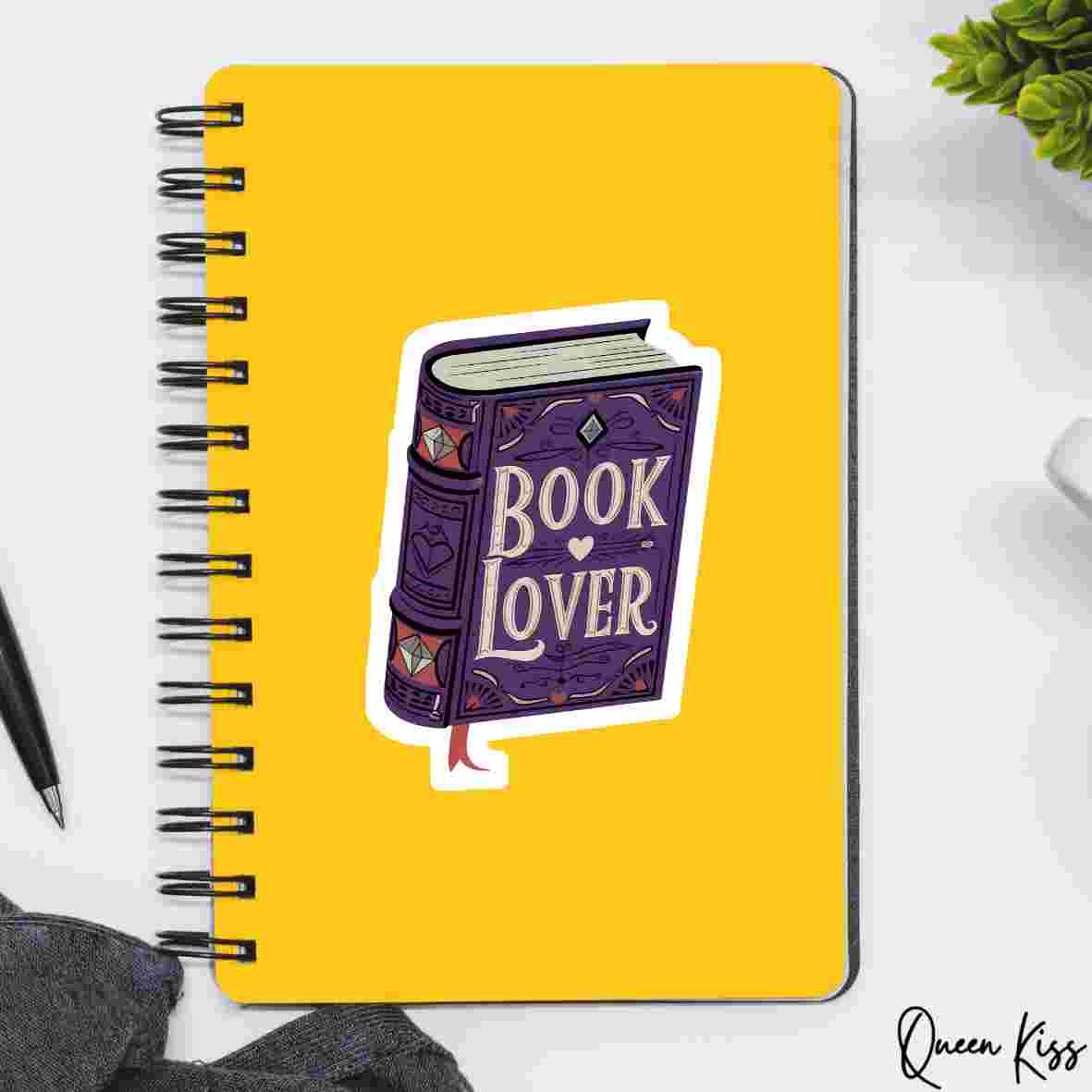 Cute Book Lover Sticker, Sticker, Waterproof Glossy Sticker, Vinyl Sticker, Laptop Phone Notebook Mug Sticker -- Concentration