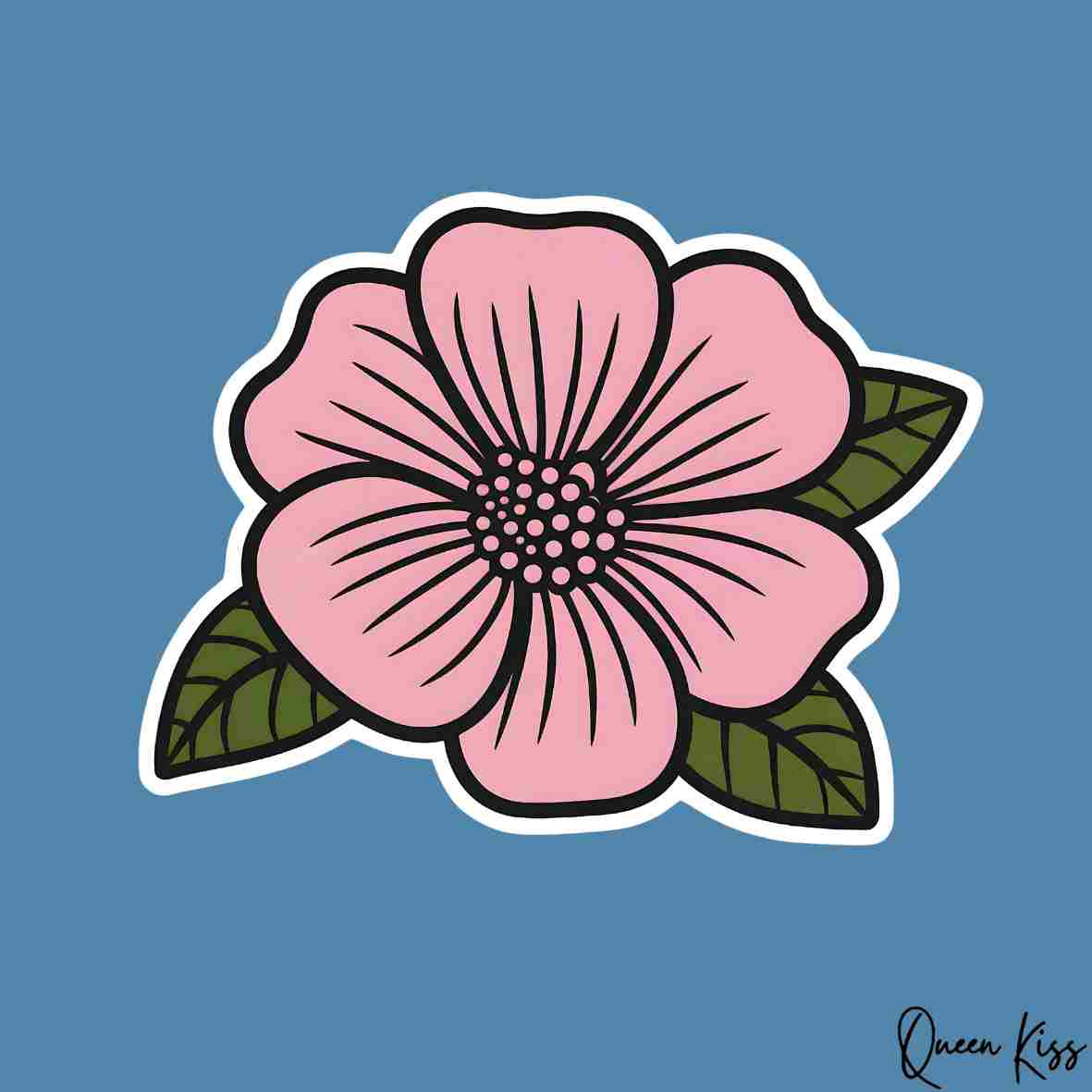 Cute Flower of art Sticker, Waterproof Glossy Sticker, Vinyl Sticker, Laptop Phone Notebook Mug Sticker -- Flower of Art