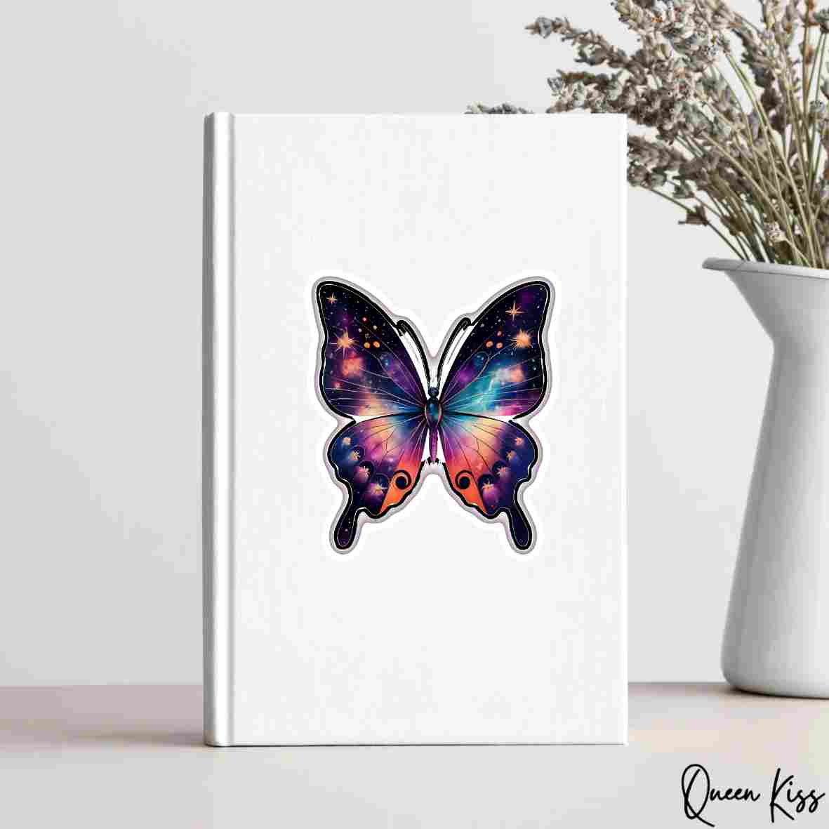 Cute Galaxy butterfly Sticker, Waterproof Glossy Sticker, Vinyl Sticker, Laptop Phone Notebook Mug Sticker -- Mysterious Wonderland
