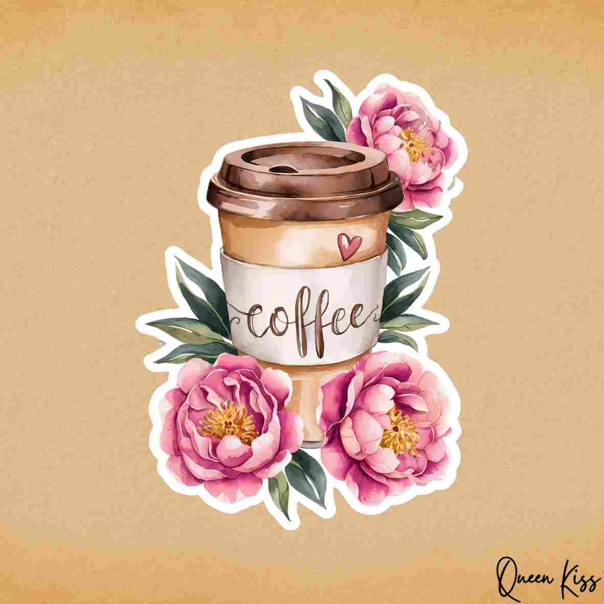 Cute Love coffee Sticker, Waterproof Glossy Sticker, Vinyl Sticker, Laptop Phone Notebook Mug Sticker -- When I need a coffee