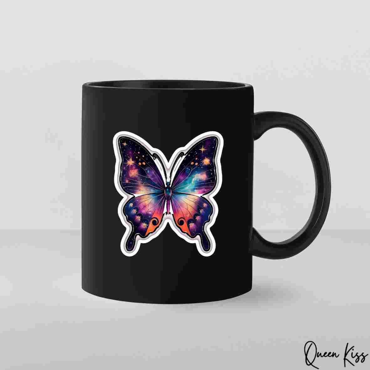 Cute Galaxy butterfly Sticker, Waterproof Glossy Sticker, Vinyl Sticker, Laptop Phone Notebook Mug Sticker -- Mysterious Wonderland