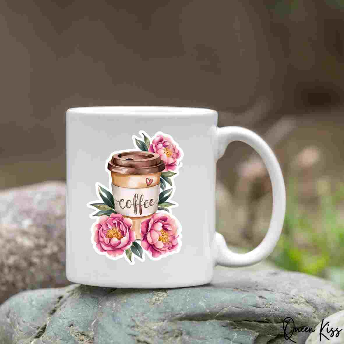 Cute Love coffee Sticker, Waterproof Glossy Sticker, Vinyl Sticker, Laptop Phone Notebook Mug Sticker -- When I need a coffee