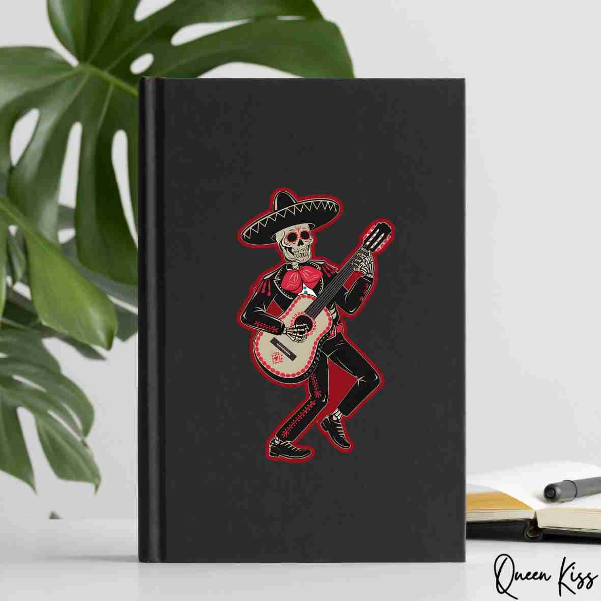 Cute Skeleton musician Sticker, Waterproof Glossy Sticker, Vinyl Sticker, Laptop Phone Notebook Mug Sticker -- Creep it's real
