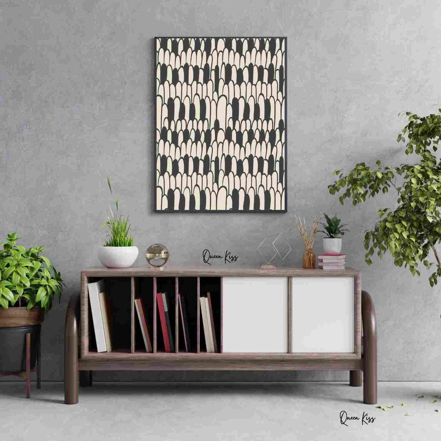 Abstract Geometric Pattern Black Beige Rocks Wall Art, Minimalist Instant Printable Poster, Modern Home Aesthetic Decor, Nature Inspired Art
