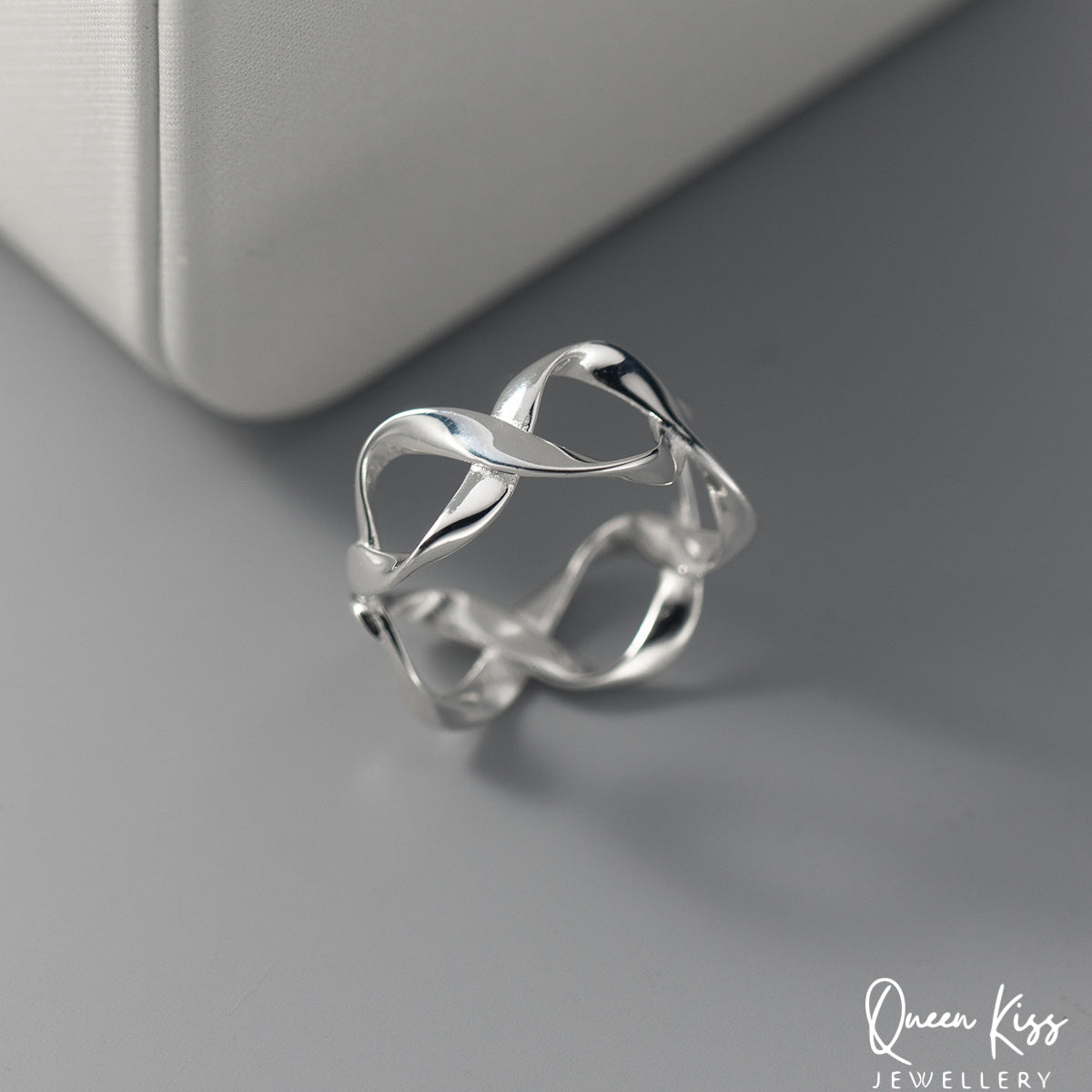 Cool Quirky Adjustable X Silver Ring -- See You Again