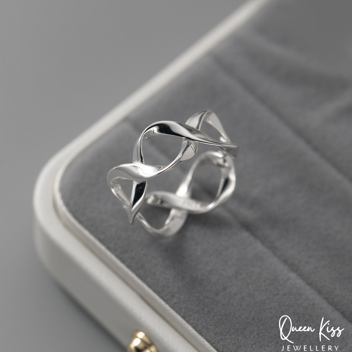 Cool Quirky Adjustable X Silver Ring -- See You Again