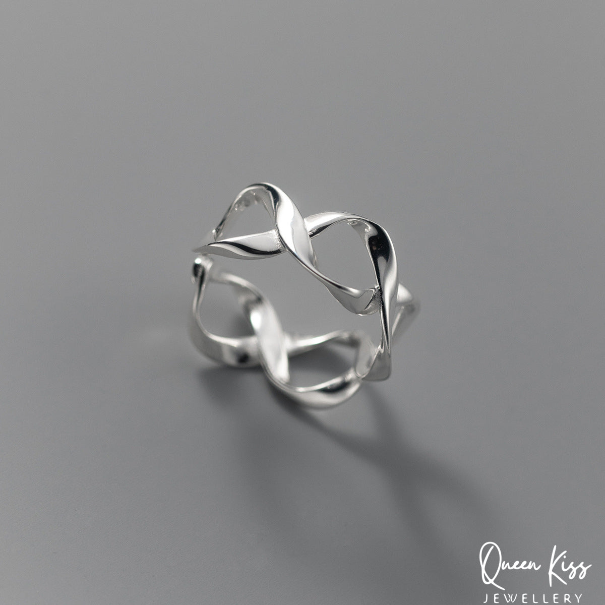Cool Quirky Adjustable X Silver Ring -- See You Again