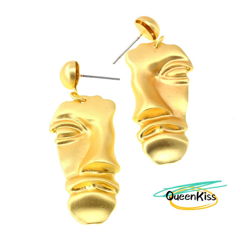 Design Modernist Art People Drop Earrings -- Privilege!!!