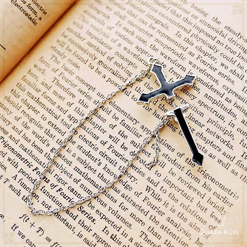 Piercing Cool Cross Black and Silver Earrings Women Men Earrings One Single Piece Not A Pair -- God Bless You!!