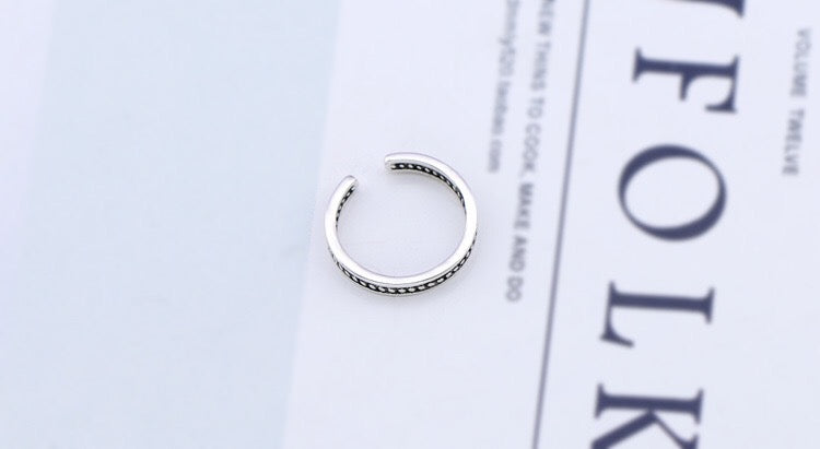 Dainty Minimalist Adjustable Silver Ring