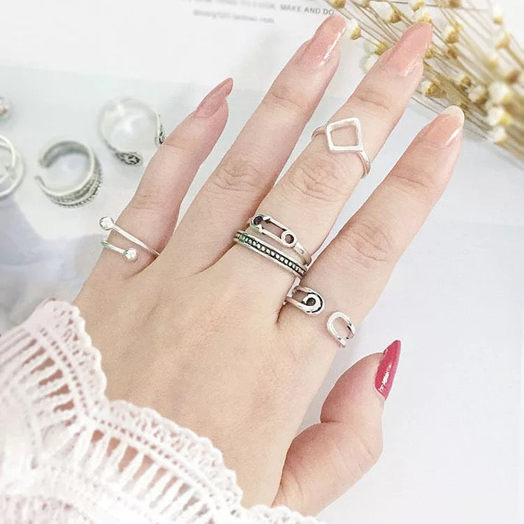 Dainty Minimalist Adjustable Silver Ring