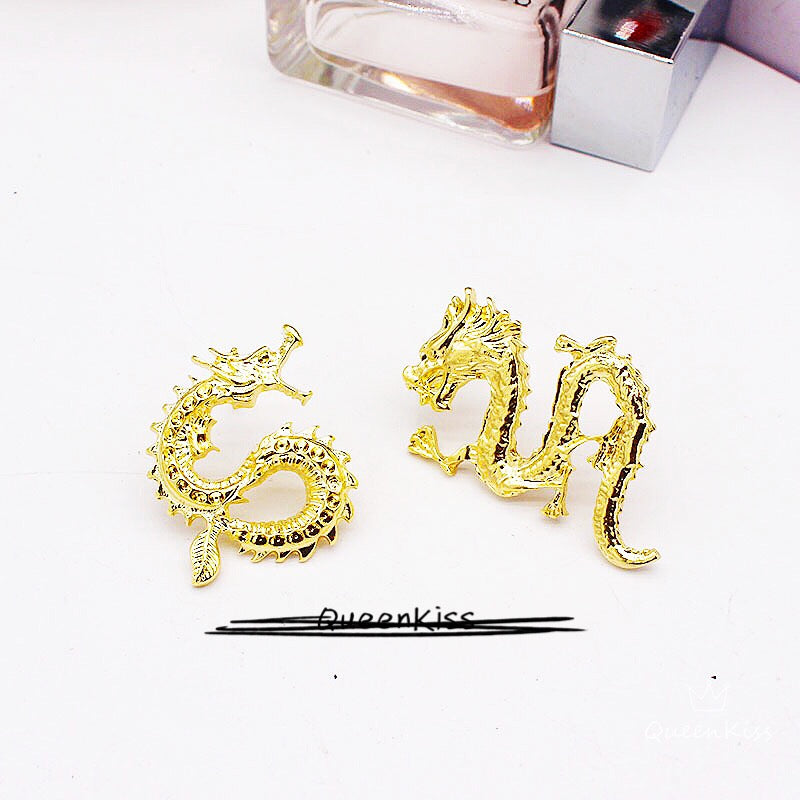 Gold Stud Earrings Cool Dragon Stud Earrings Modern Studs Minimal Stud Earrings Gift for her
