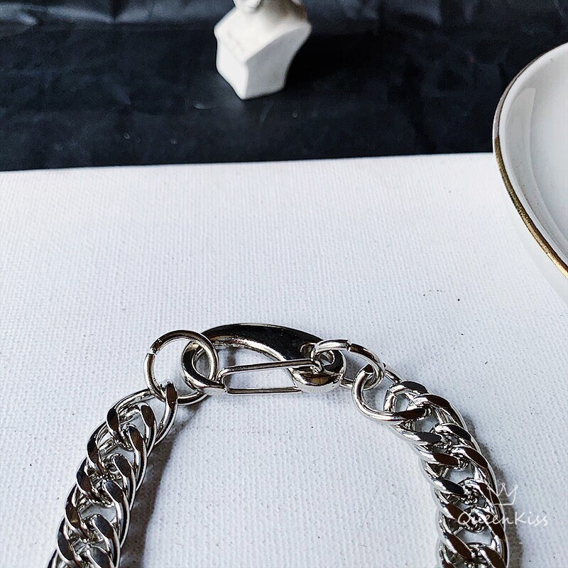Funky Punk Stainless Steel Cool Style Chain Silver Bracelet -- Magic Moment!!