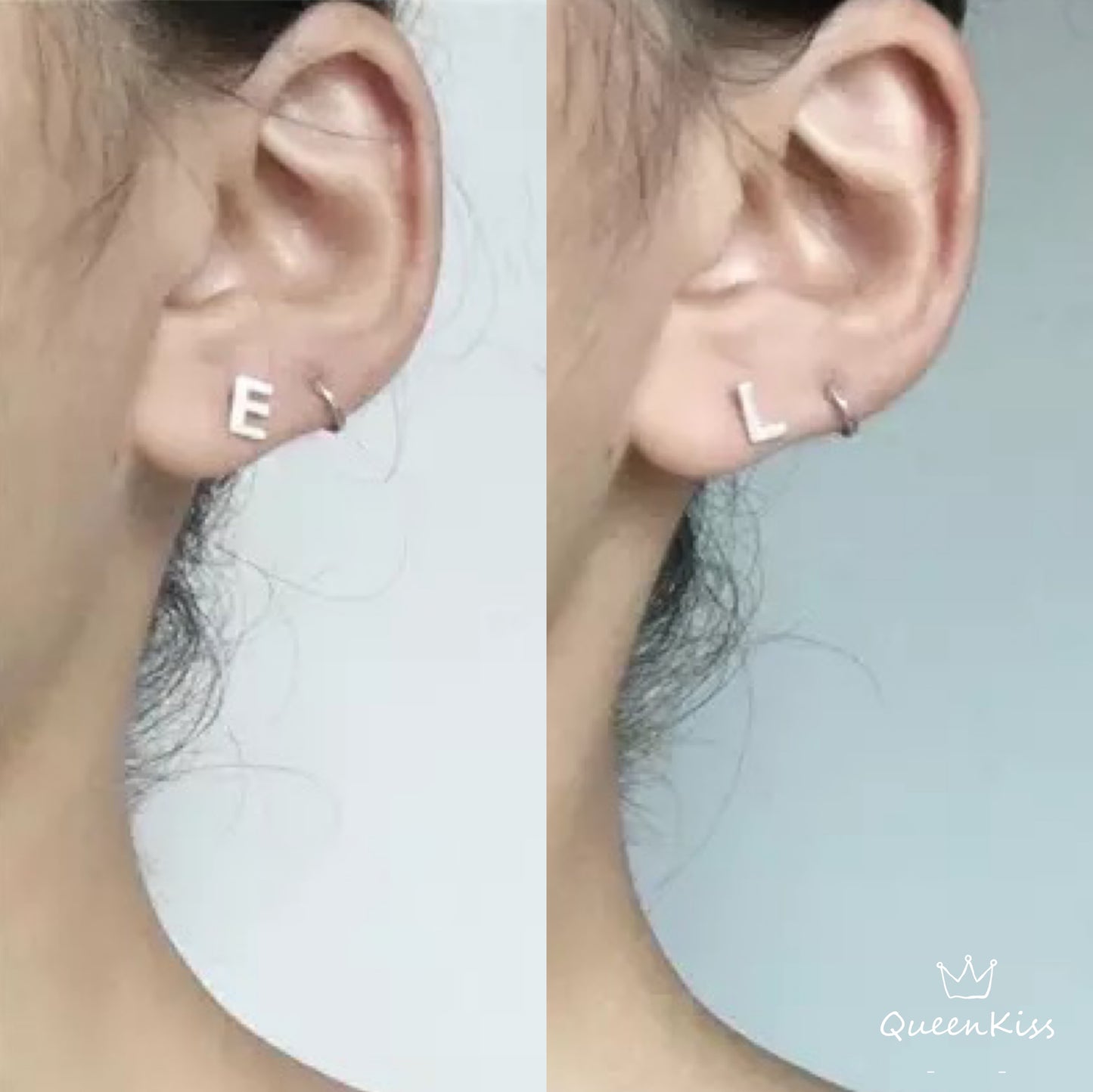 Sterling Silver 925 Stud Earrings Cute Letters Modern Studs Minimal Stud Gift for Her Him Woman Man Sell as Pair - Call Me By Your Name