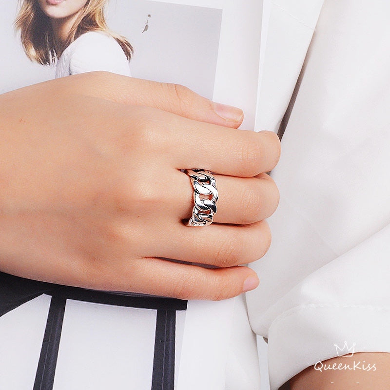 Cool Quirky Adjustable X Silver Ring -- See You Again