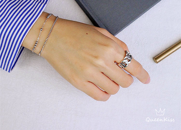 Cool Quirky Adjustable X Silver Ring -- See You Again