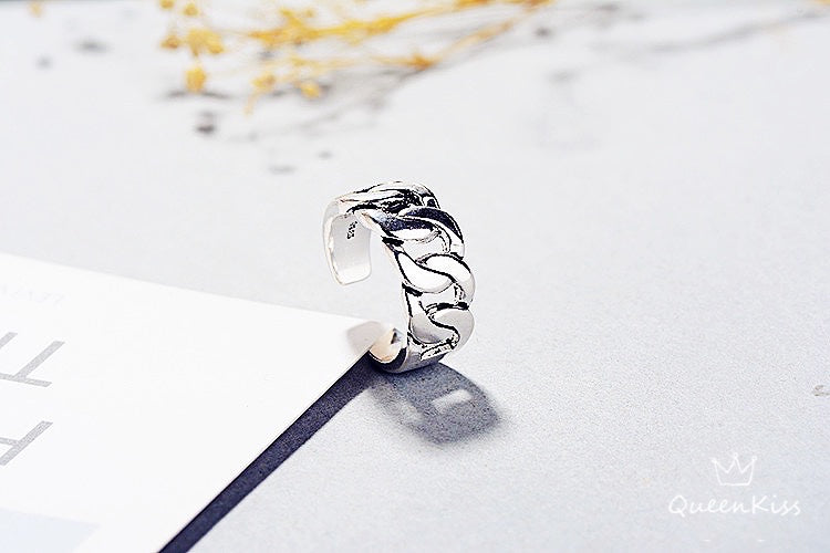 Cool Quirky Adjustable X Silver Ring -- See You Again