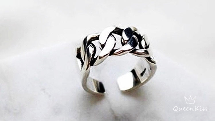 Cool Quirky Adjustable X Silver Ring -- See You Again
