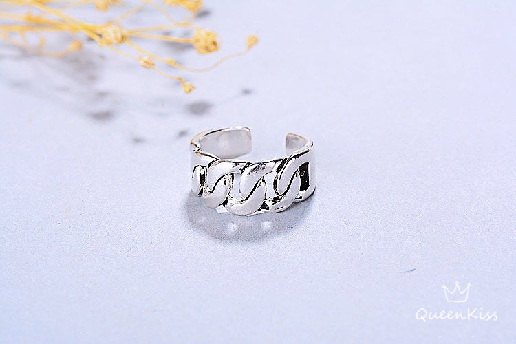Cool Quirky Adjustable X Silver Ring -- See You Again