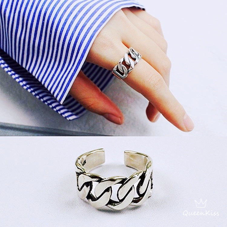 Cool Quirky Adjustable X Silver Ring -- See You Again