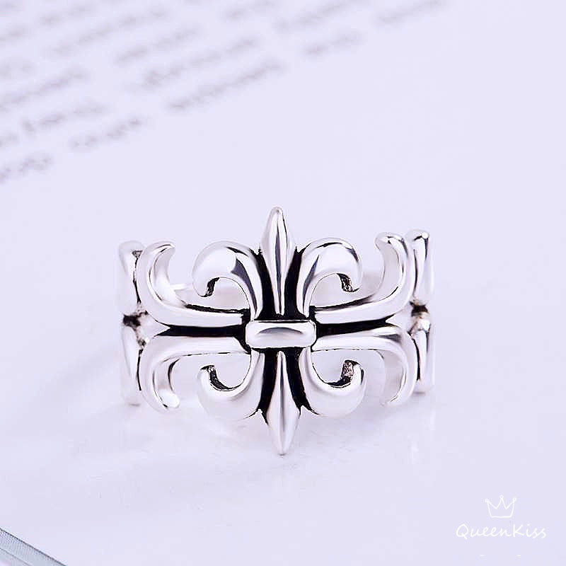 Vintage Cross Adjustable Silver Ring