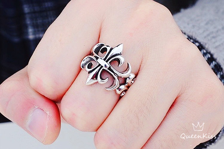 Vintage Cross Adjustable Silver Ring