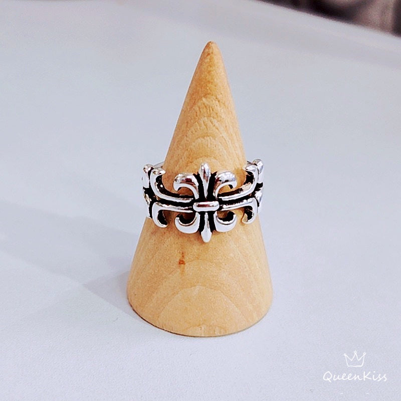 Vintage Cross Adjustable Silver Ring