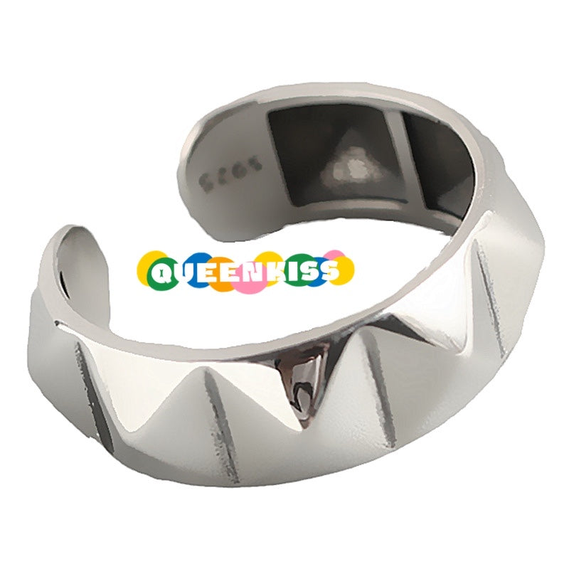 Cool Quirky Adjustable Silver Ring -- Words
