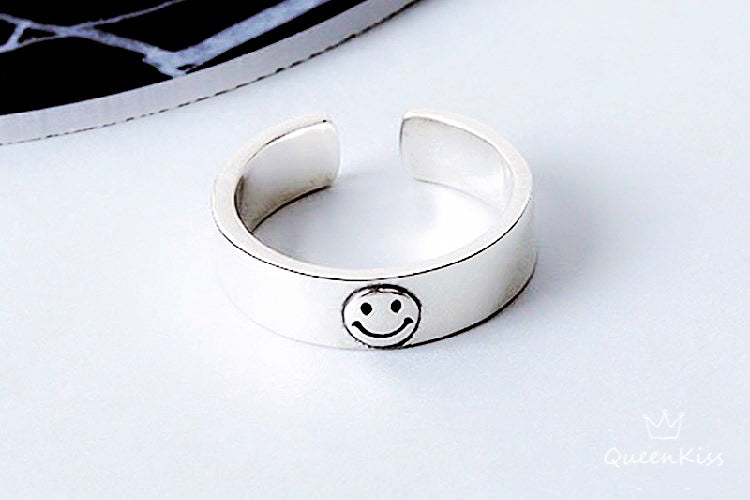 Cool Vintage Smiley Face Silver Face and Gold Face Adjustable Ring