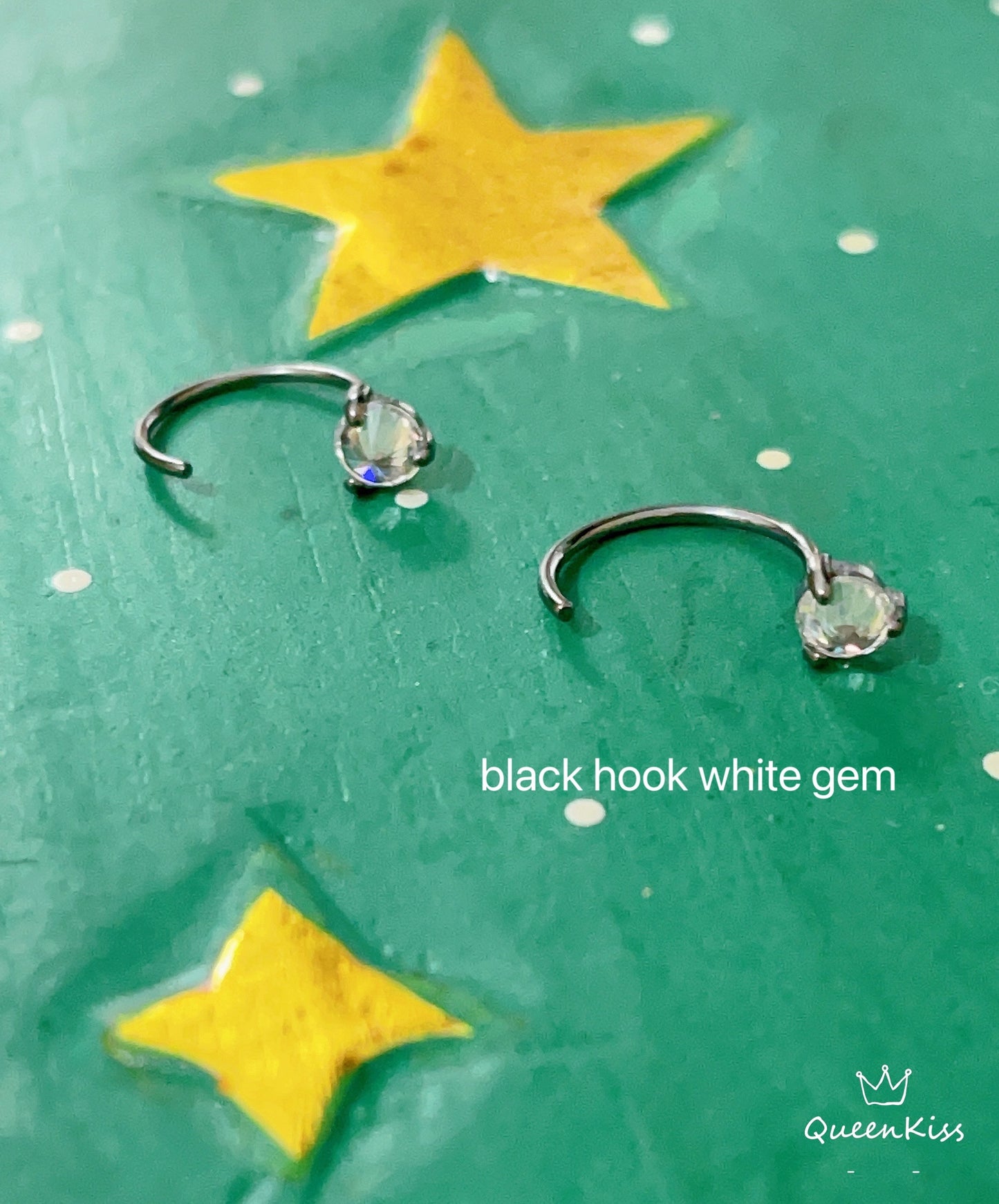 Sterling Silver 925 Zircon Gems Stud Earrings, Minimal Stud, Two Way Stud, Simple Hook Earring,Unisex Earring, Gift for Her Him,Sell as Pair