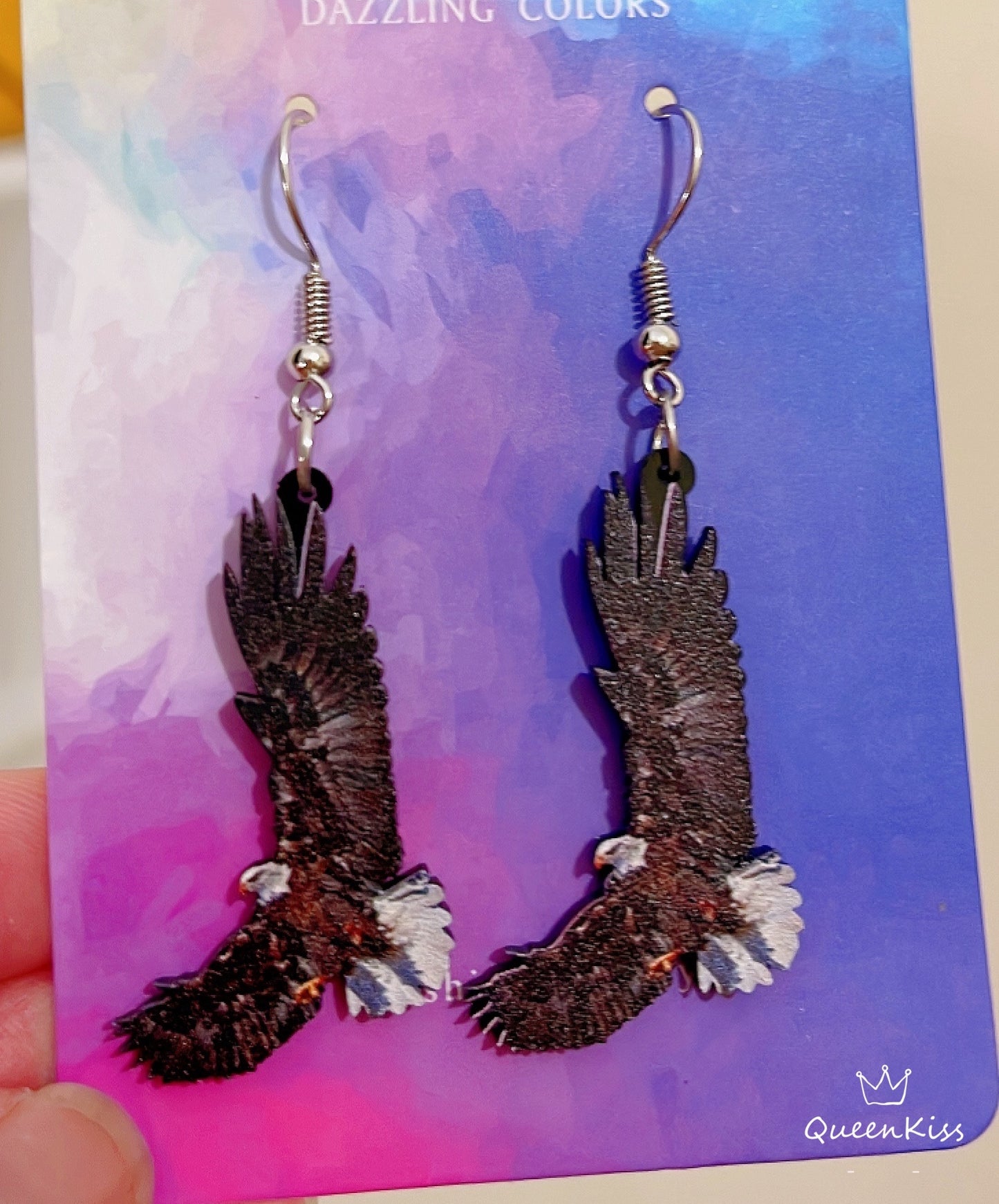 Super Light Acrylic Eagle Forest Style Earrings - Eagle Eye!!
