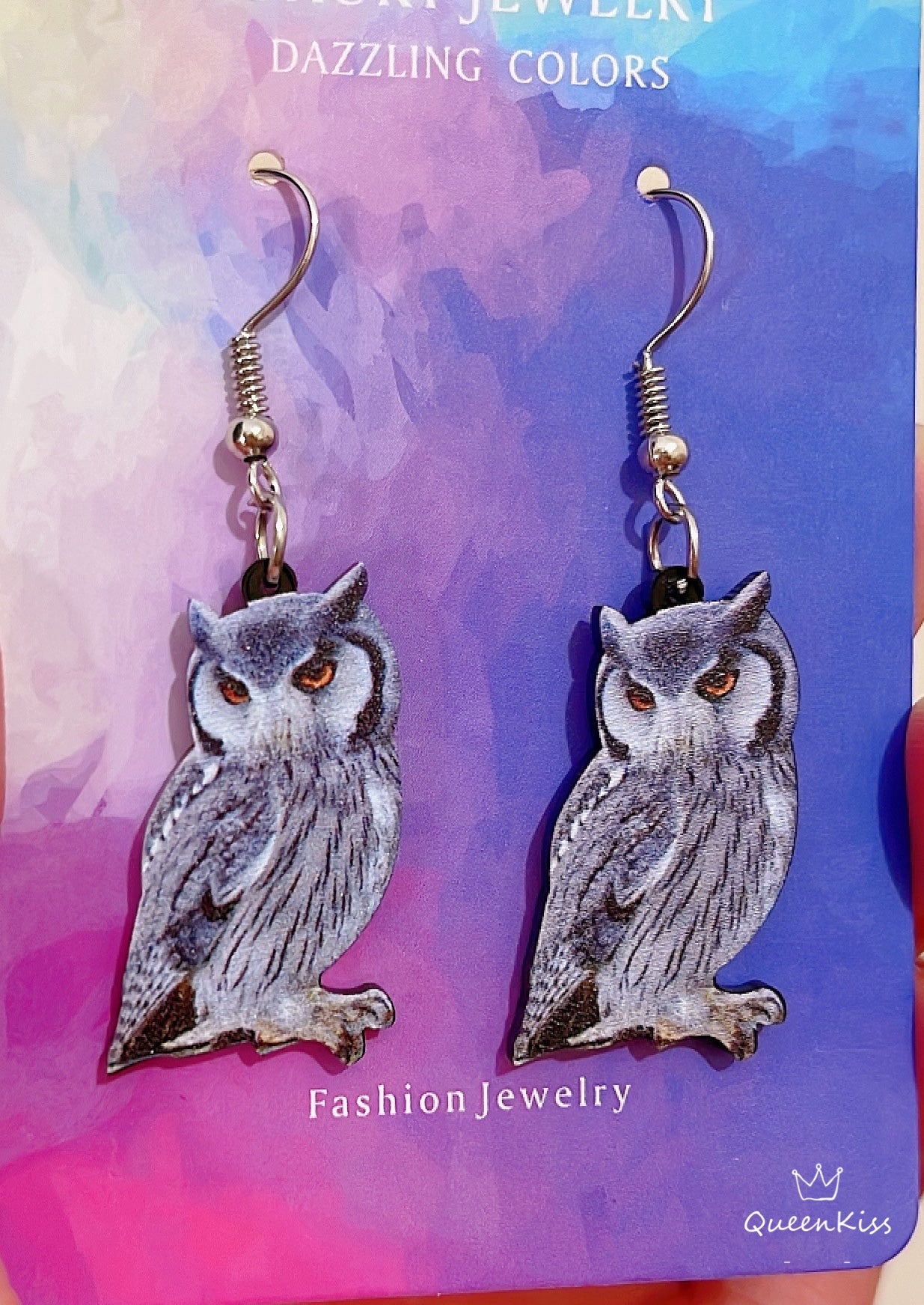 Super Light Acrylic Cute Owl Forest Style Earrings - Night Guardian!!