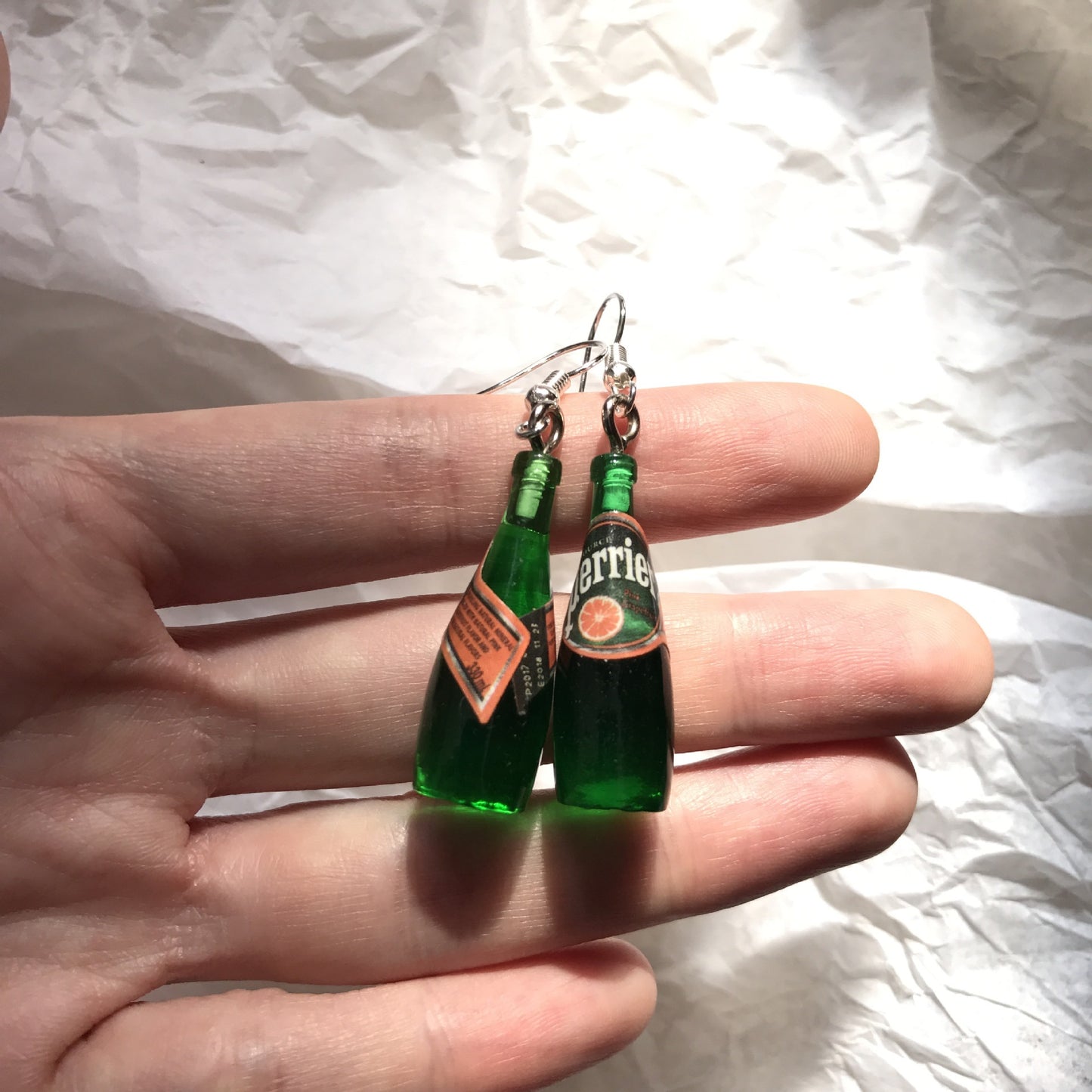 Adorable Perrier Water Bottle Light Earrings -- Be Simple!!