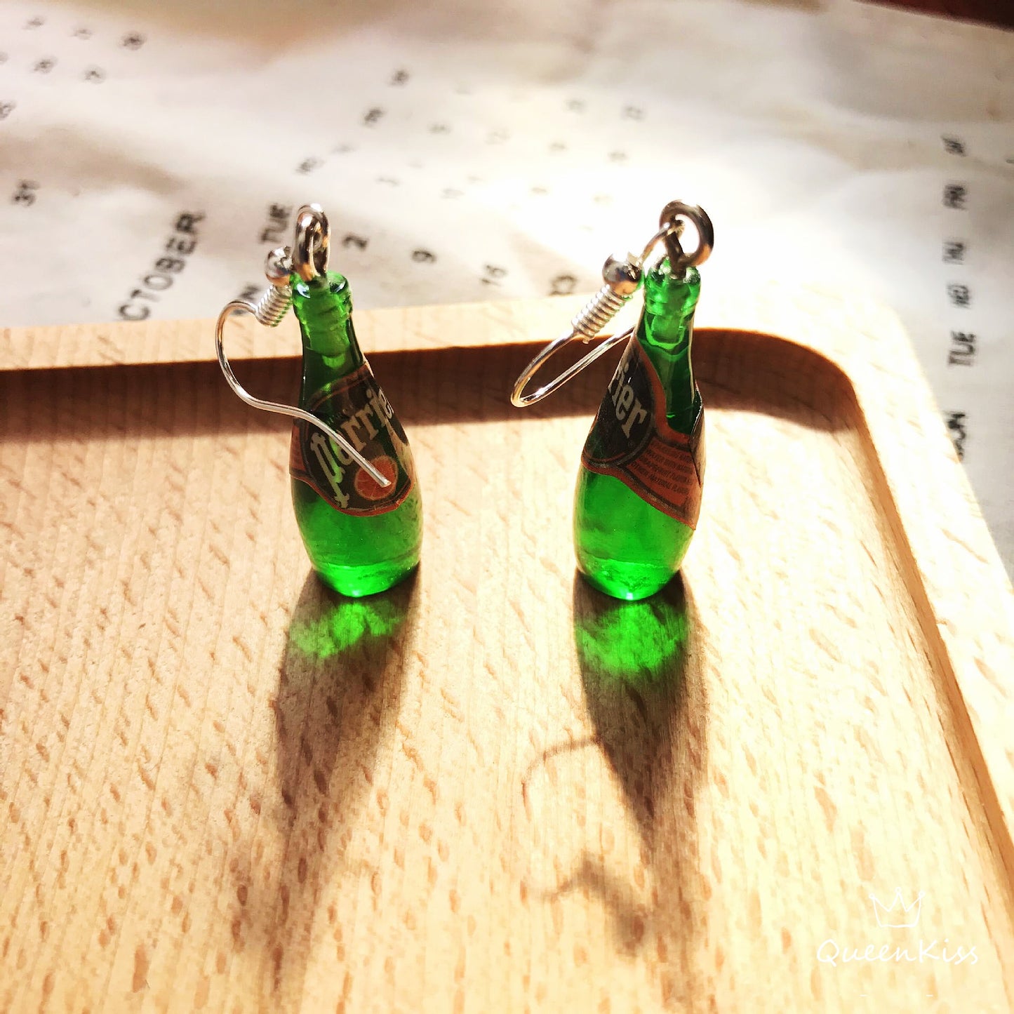Adorable Perrier Water Bottle Light Earrings -- Be Simple!!
