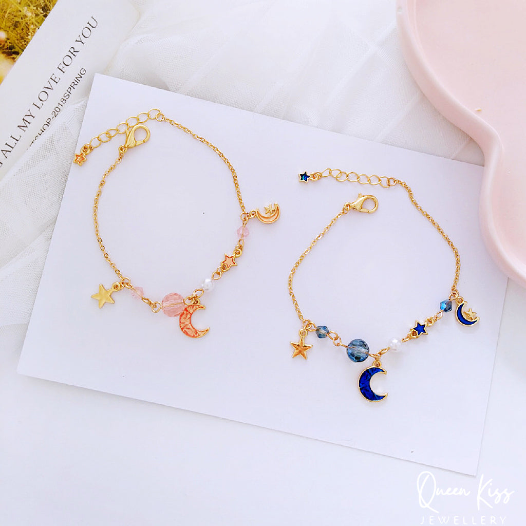 Romantic Stars and Moon Night Bracelet - Twinkle twinkle little star!