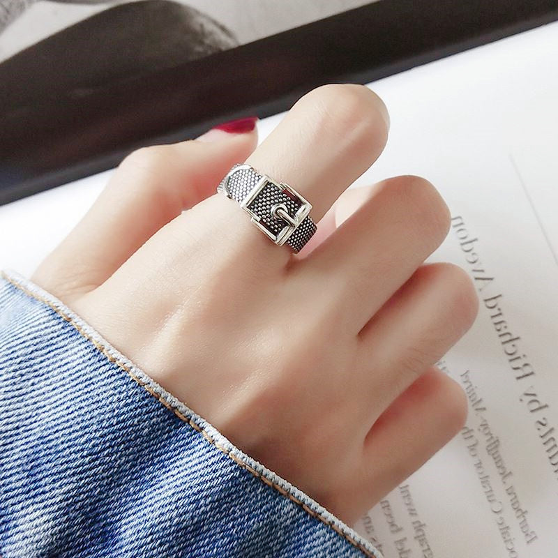 Vintage Quirky Cool Adjustable Silver Ring Belt -- Simply the Best