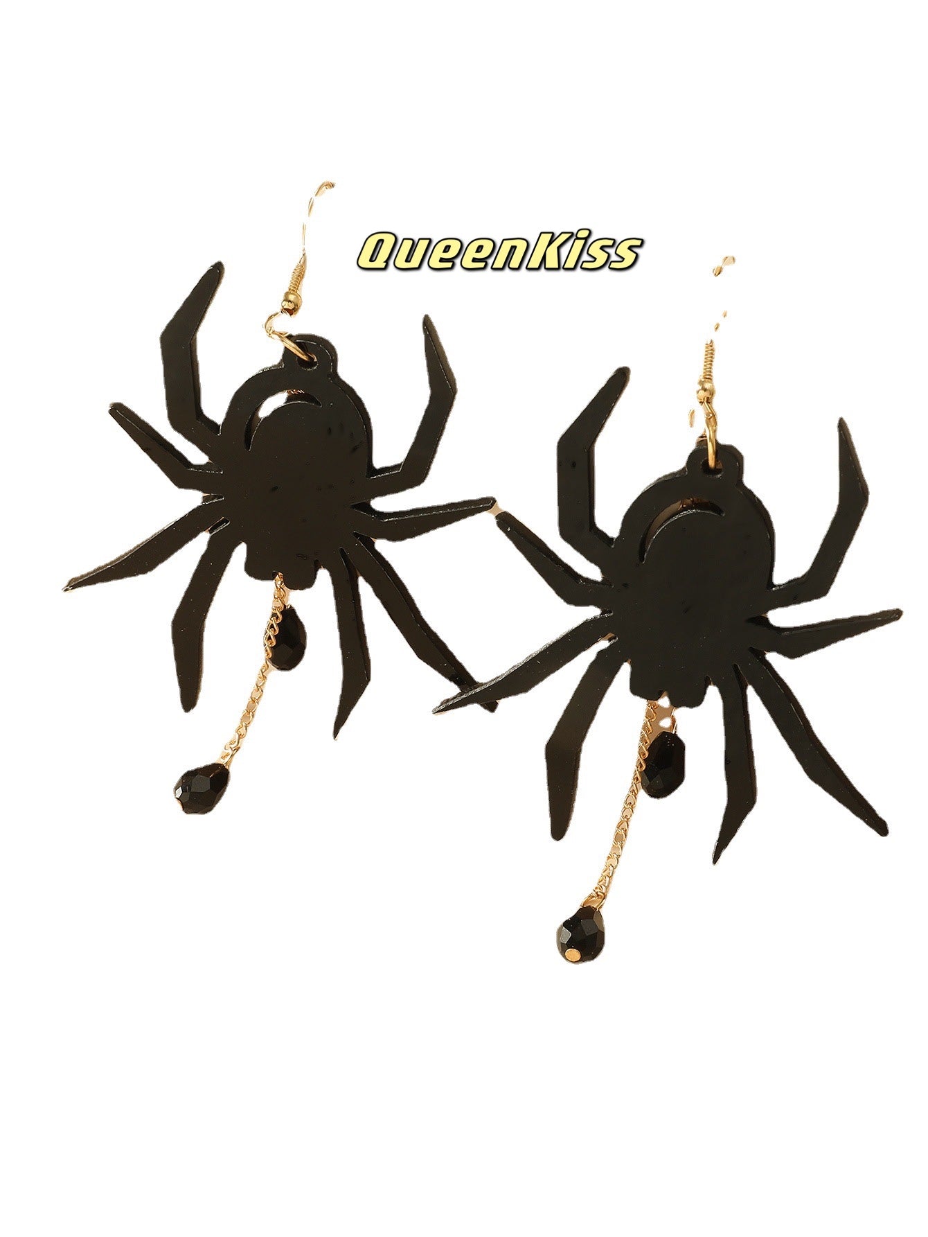 Cute Light Trendy Quirky Climbing Spider Black Dangle Earrings - Spider Girl!!