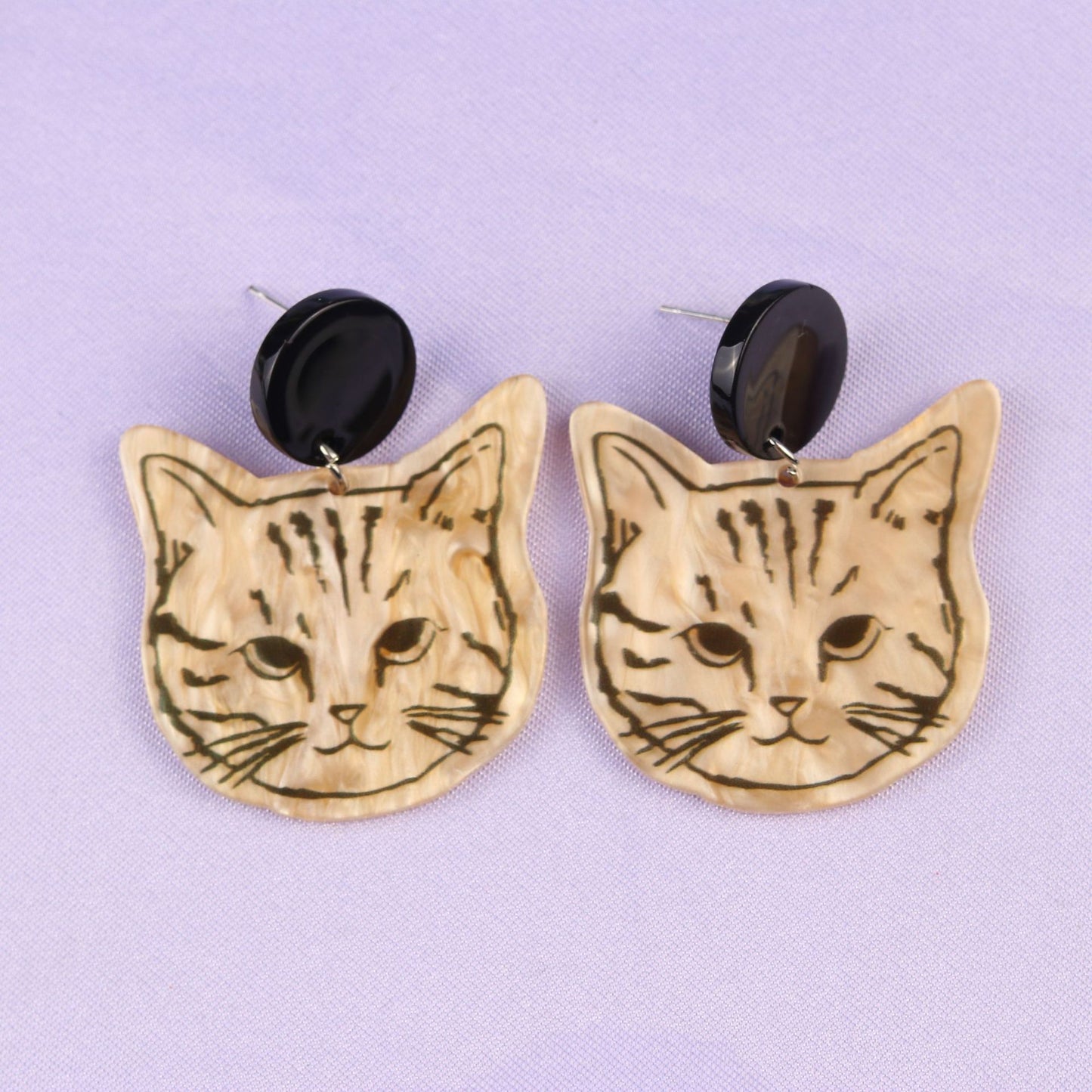 Super Light Acrylic Cute Kitty Cat Earrings - E Meow Me!!