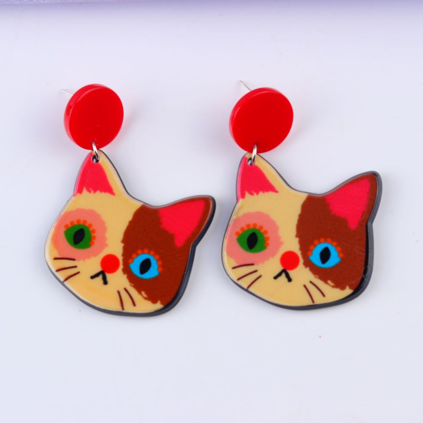 Super Light Acrylic Cute Kitty Cat Earrings - Mr. Meow!!