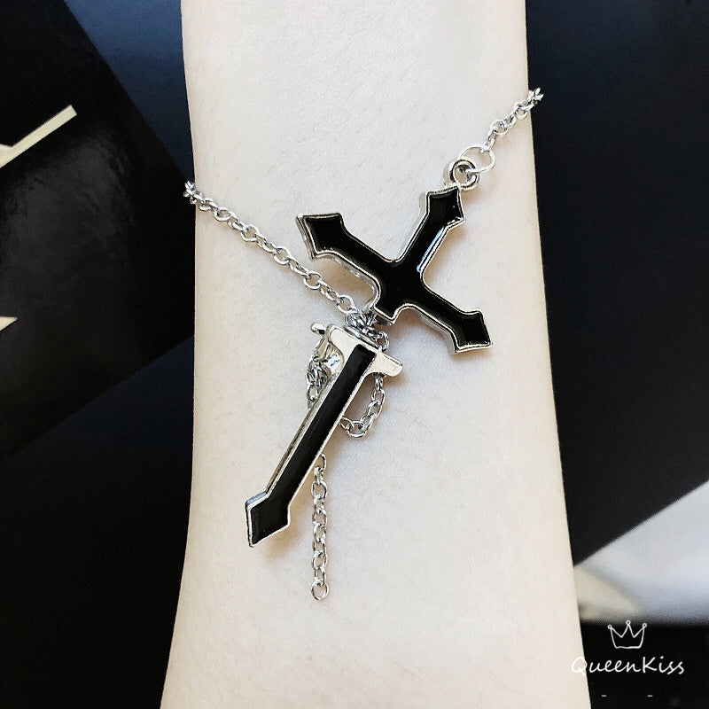 Piercing Cool Cross Black and Silver Earrings Women Men Earrings One Single Piece Not A Pair -- God Bless You!!