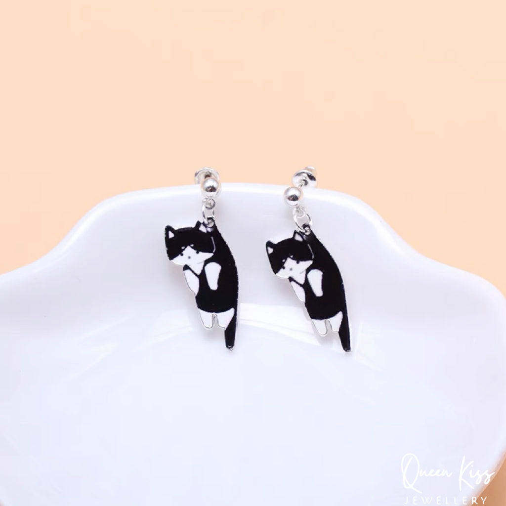 Super Cute Black Kitty Cat Earrings -- Mewji Baby!!