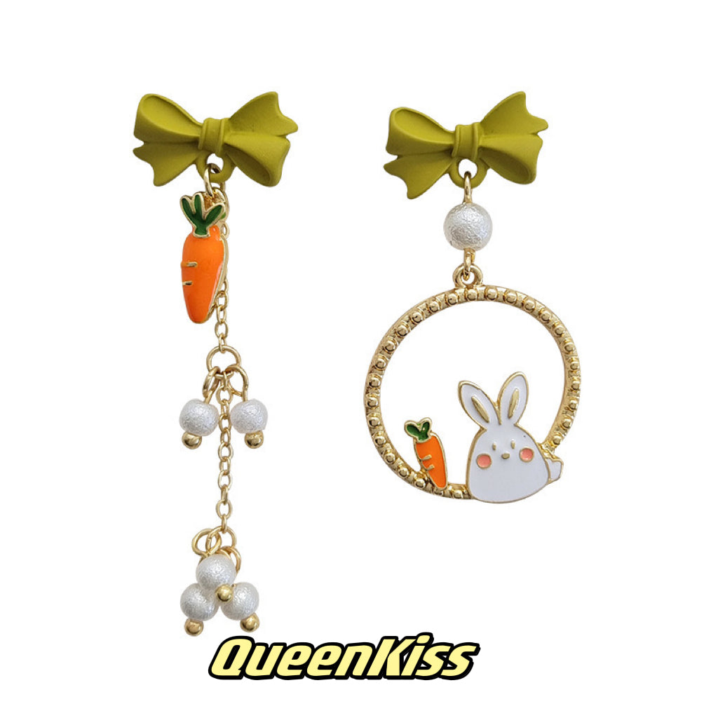 Super Cute Rabbit Bunny and Carrot Earrings -- Sayonara!!