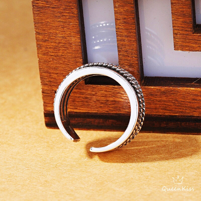 Cool Quirky Adjustable X Silver Ring -- West World