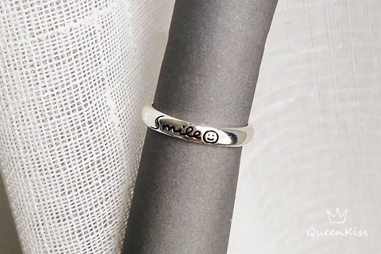 Vintage Smiley Smiling Face Adjustable 925 Sterling Silver Plated Ring