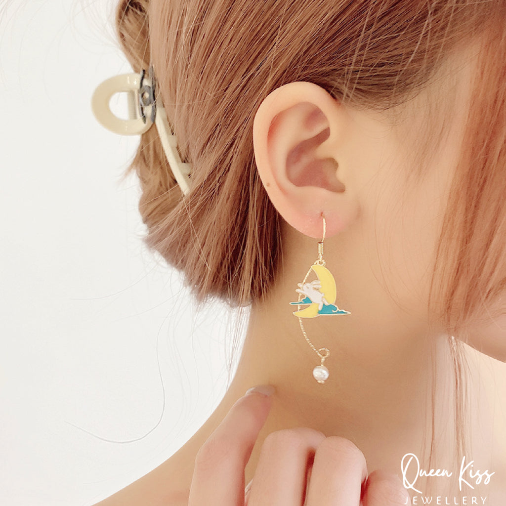 Super Cute Japanese Style Koi Cat Rabbit and Japanese Fan Earrings -- Peace of Love!!