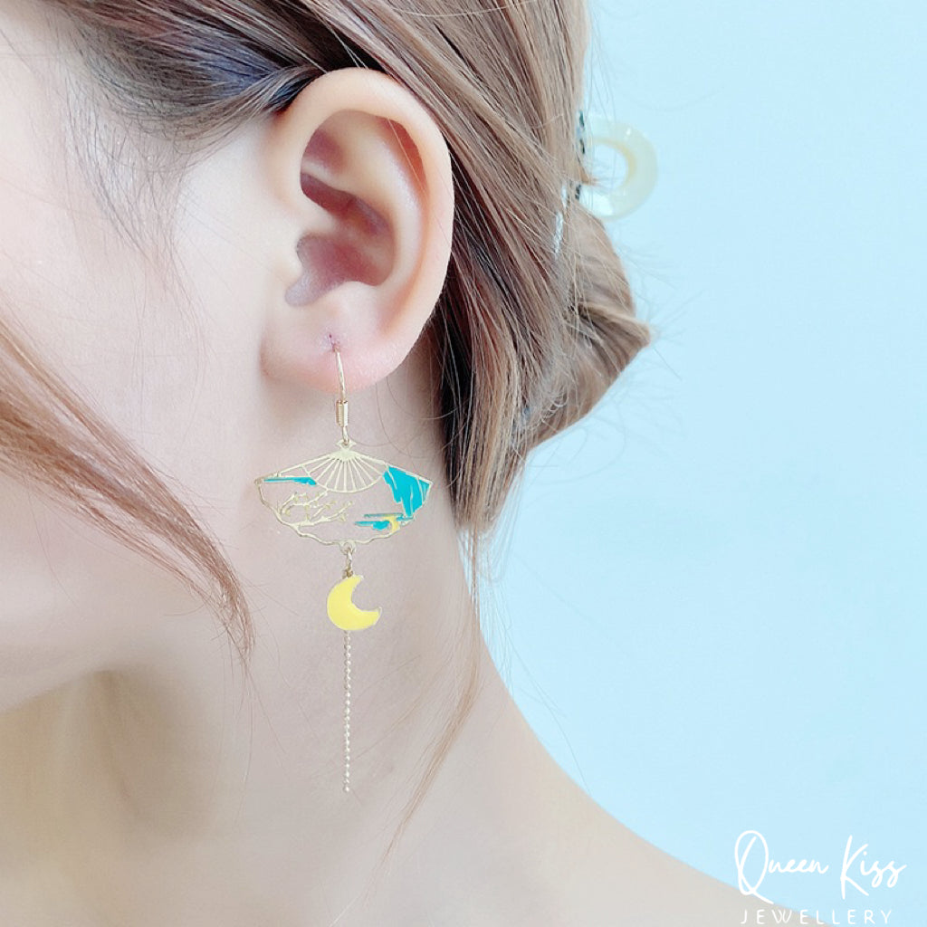 Super Cute Japanese Style Koi Cat Rabbit and Japanese Fan Earrings -- Peace of Love!!