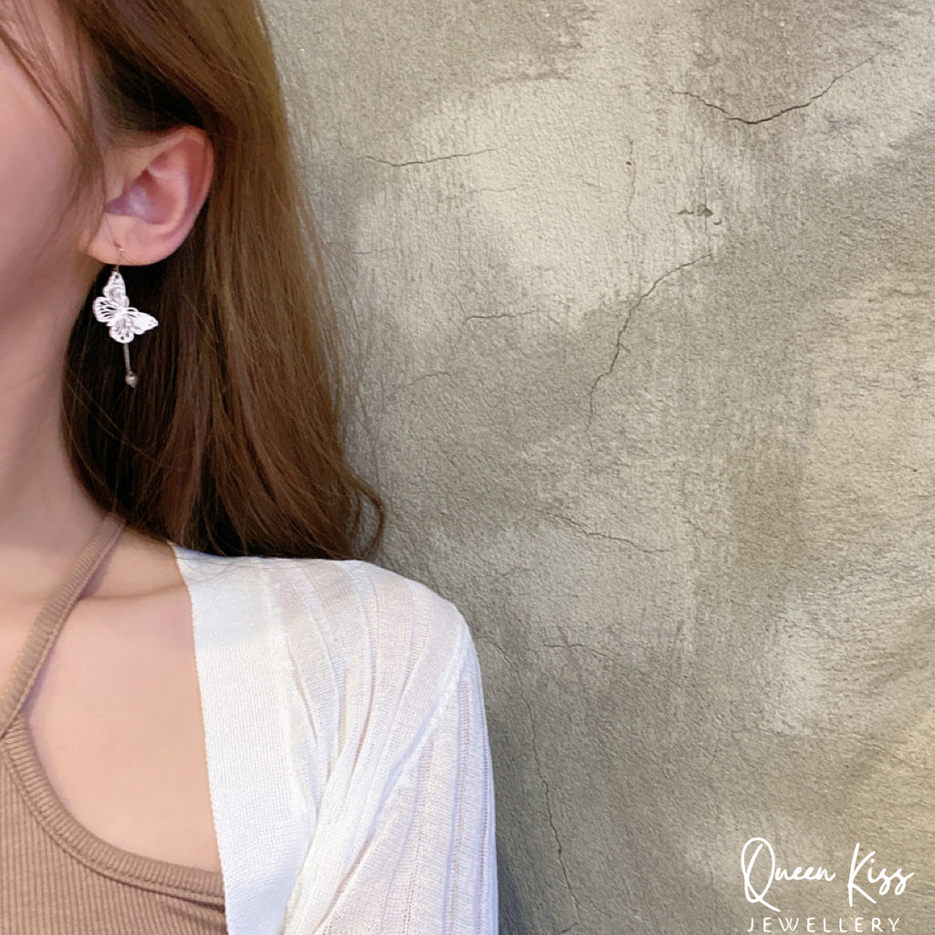 Super Cute White Butterfly Lovely Earrings -- Chou Chou!!