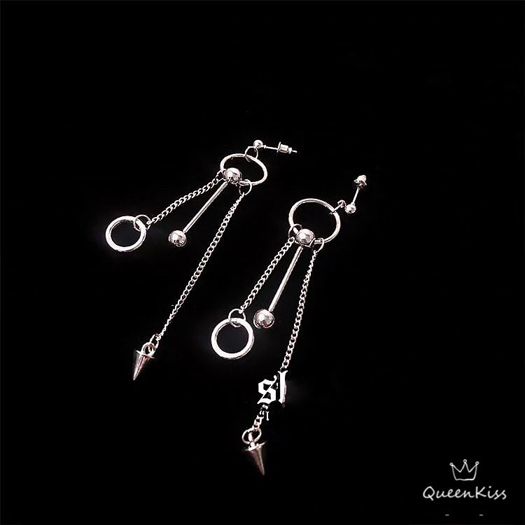 Circles and Ball and Arrow Silver Earrings -- Be Cool!!