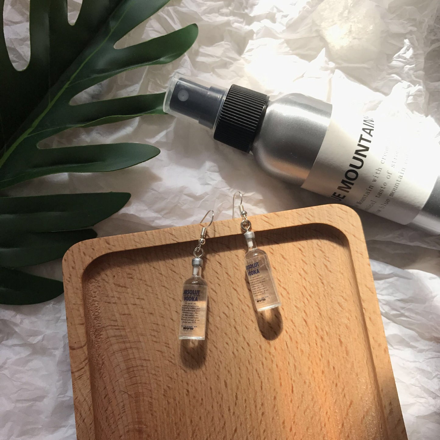Adorable Absolute Vodka Alcohol Bottle Light Earrings -- Be Cool!!